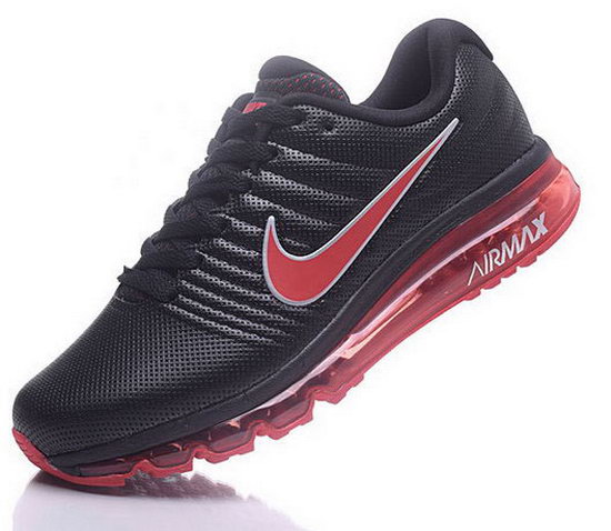 Mens Nike Air Max 2017 Leather Black Red Canada